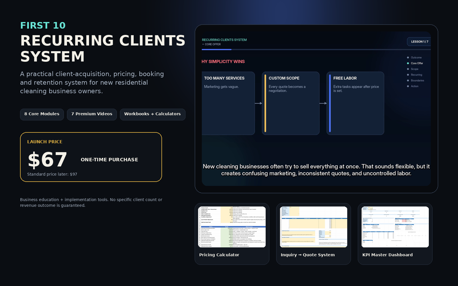 First 10 Recurring Clients System product system preview