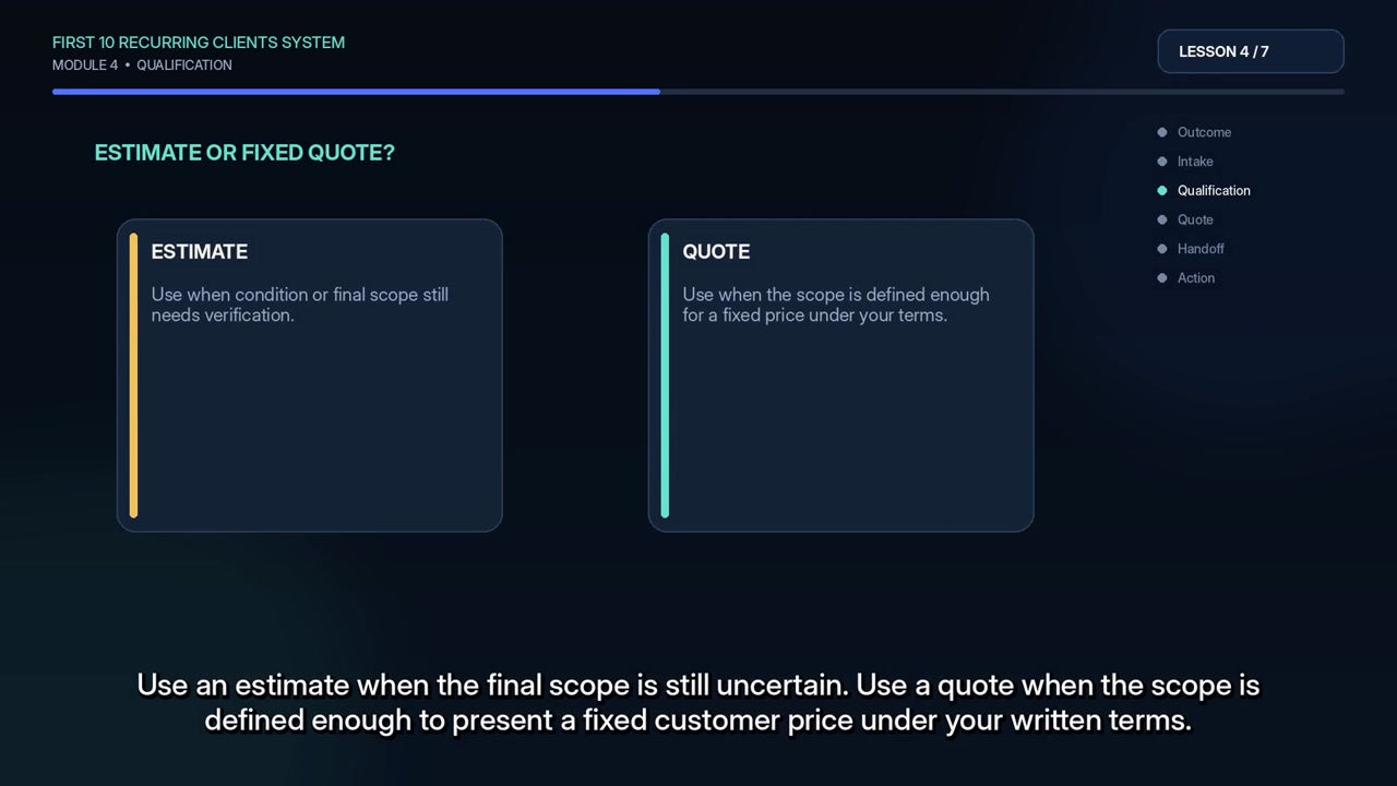 Lesson 4: Turn Inquiries Into Quotes training preview