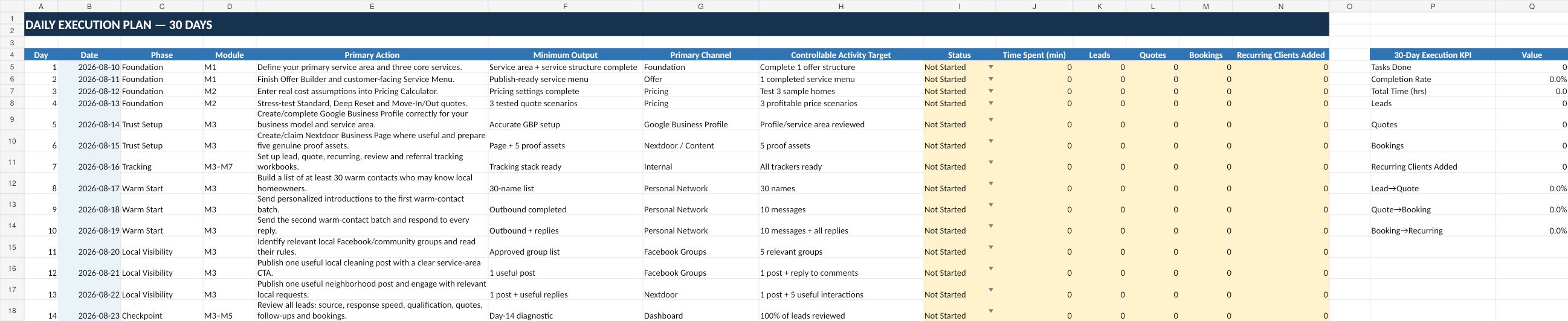 30-Day Client Acquisition Action Plan full preview